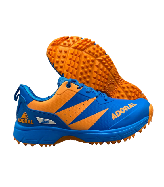 Adoral Jeet Blue Orange Cricket Shoes – Pro-Level Grip, Comfort &amp; Control
