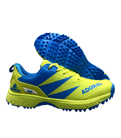 Adoral Jeet Green Blue Cricket Shoes – Pro-Level Grip, Comfort &amp; Control3