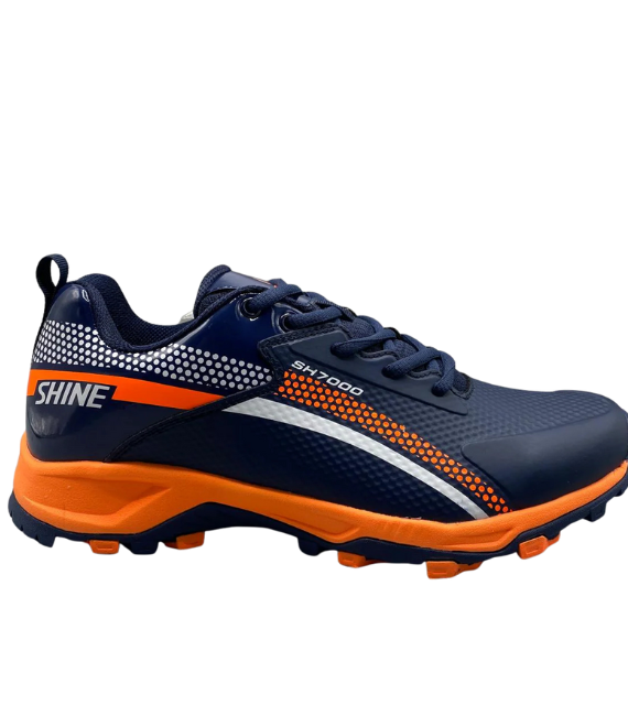 SHINE New Edition Cricket Shoes – Orange & Navy, Lightweight Grip