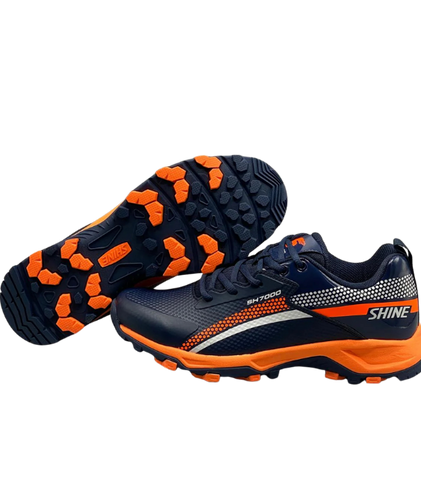 SHINE New Edition Cricket Shoes – Orange & Navy | Lightweight Grip